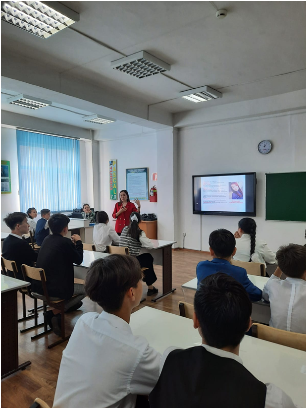 "Жомарт түлек" жобасы аясында 2022 жылдың 20 сәуірі күні 8 сынып білім алушылары арасында  кездесу өткізілді.