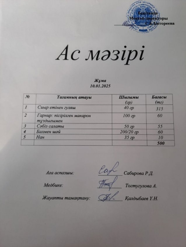 Ас мәзірі