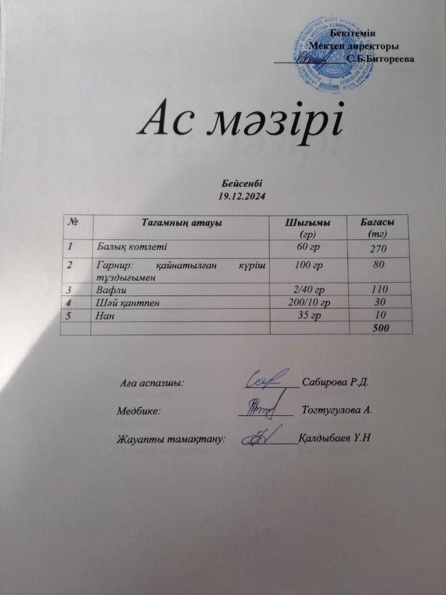 Ас мәзірі