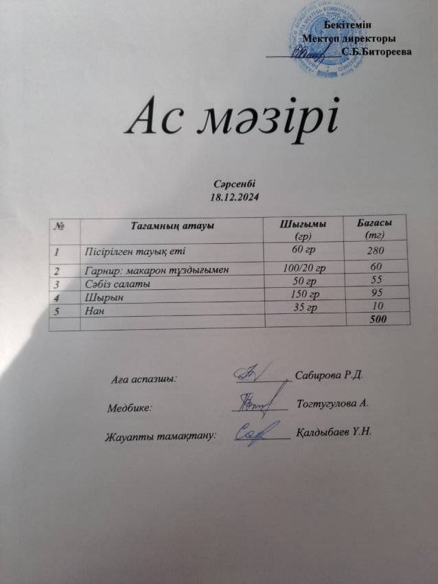 Ас мәзірі