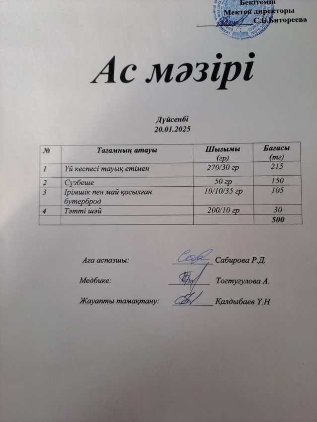 Ас мәзірі