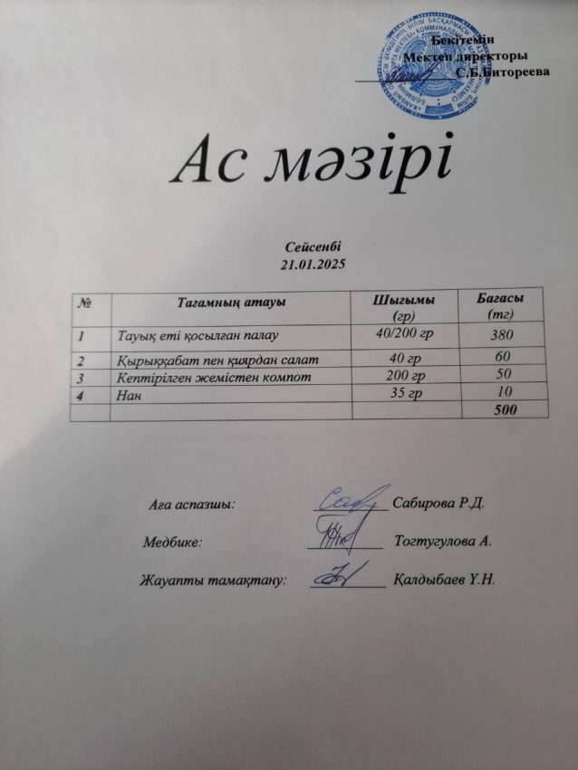 Ас мәзірі