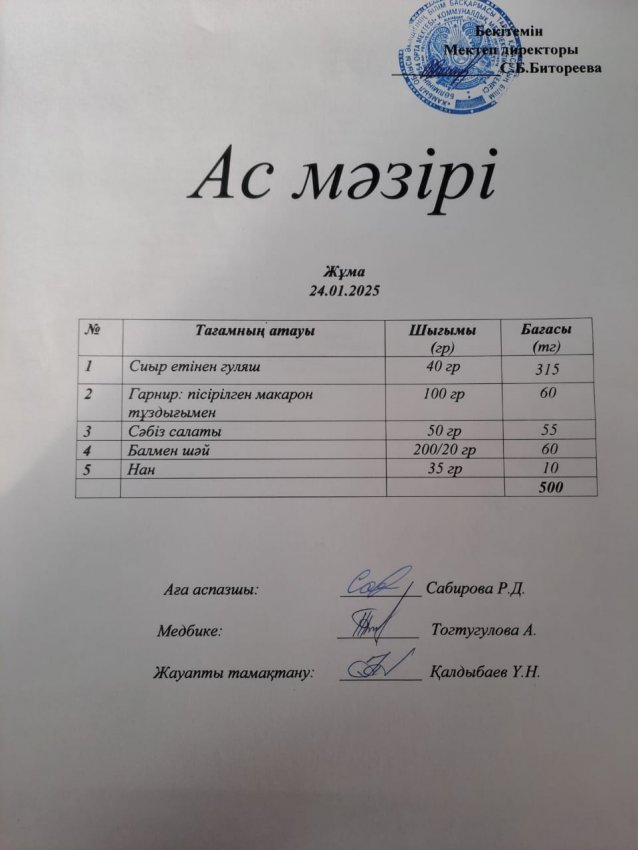 Ас мәзірі